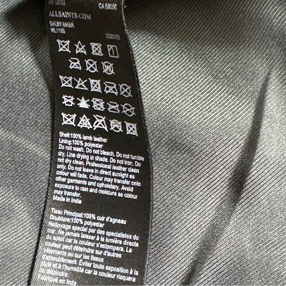 All Saints Dalby Biker Lamb Leather jacket - Picture 7 of 8